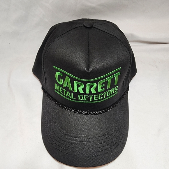 Garrett Metal Detectors Black Trucker Rope Cap with Green Logo NWOT - Picture 3 of 4